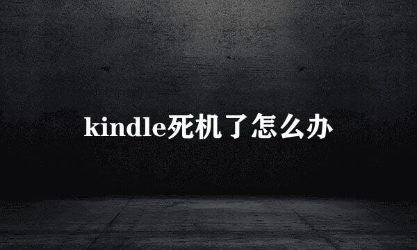 kindle死机了怎么办