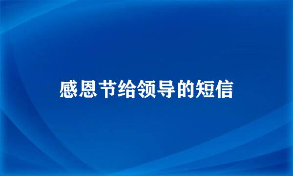感恩节给领导的短信