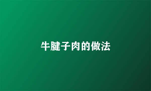 牛腱子肉的做法