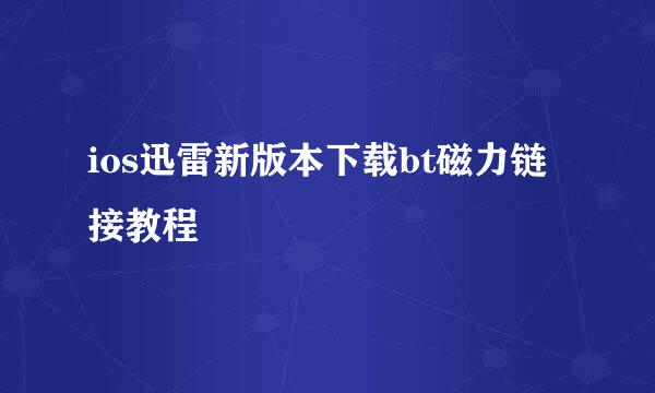 ios迅雷新版本下载bt磁力链接教程