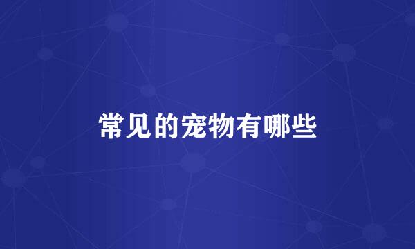 常见的宠物有哪些
