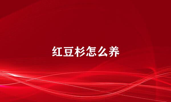 红豆杉怎么养
