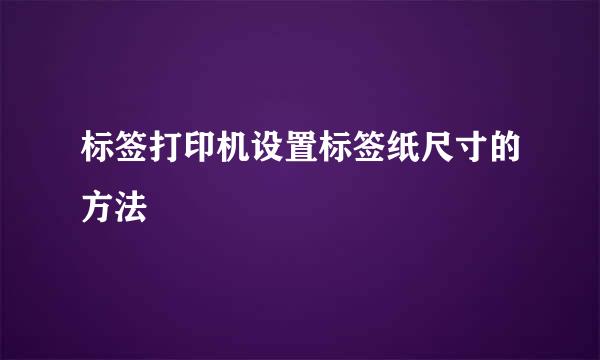 标签打印机设置标签纸尺寸的方法