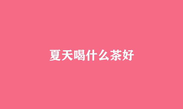 夏天喝什么茶好