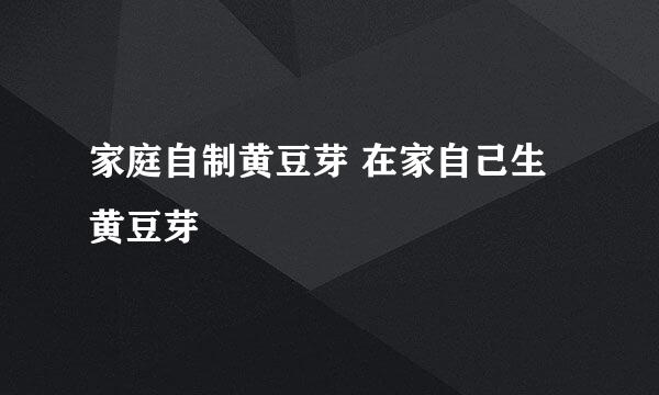 家庭自制黄豆芽 在家自己生黄豆芽