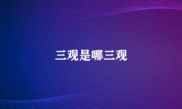 三观是哪三观