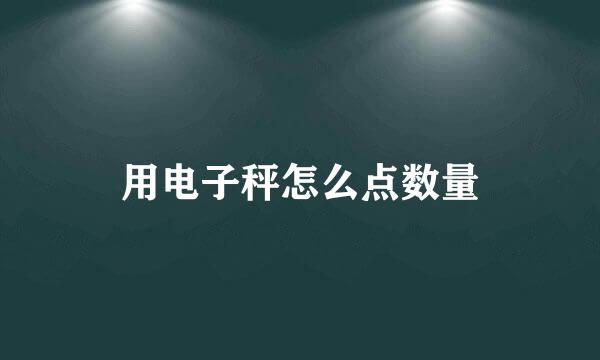 用电子秤怎么点数量