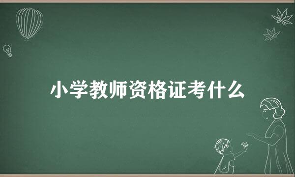 小学教师资格证考什么