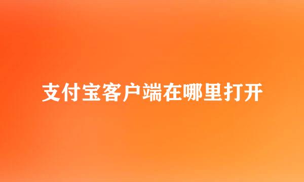 支付宝客户端在哪里打开