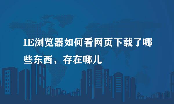 IE浏览器如何看网页下载了哪些东西，存在哪儿