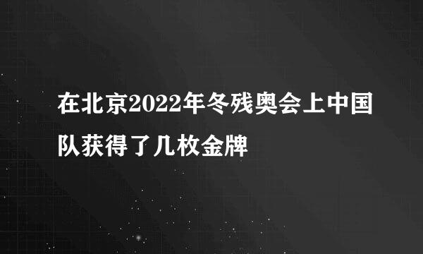 在北京2022年冬残奥会上中国队获得了几枚金牌