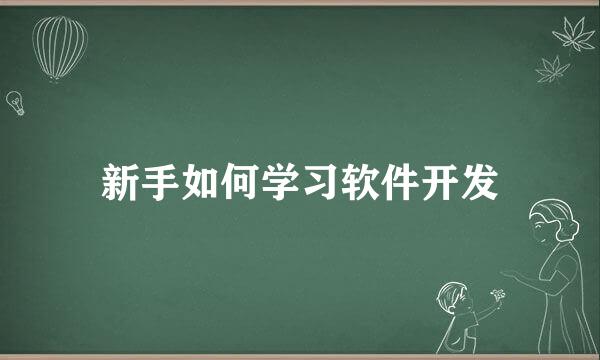 新手如何学习软件开发