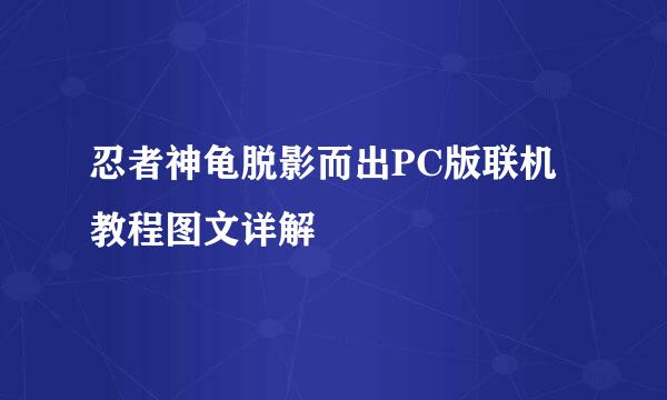 忍者神龟脱影而出PC版联机教程图文详解