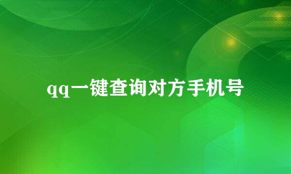 qq一键查询对方手机号