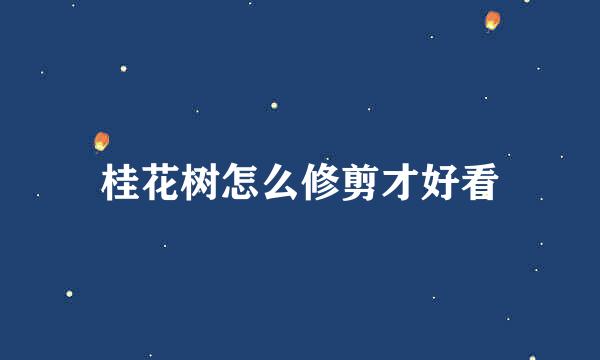 桂花树怎么修剪才好看