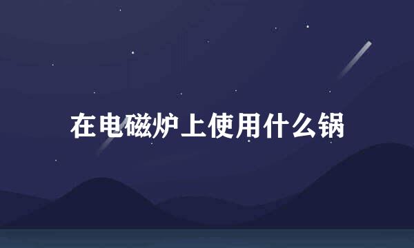 在电磁炉上使用什么锅