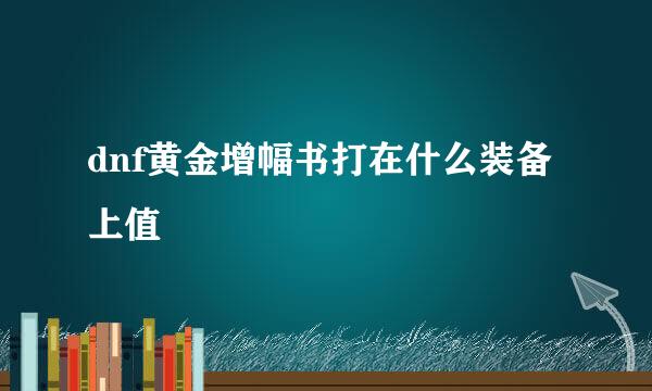 dnf黄金增幅书打在什么装备上值