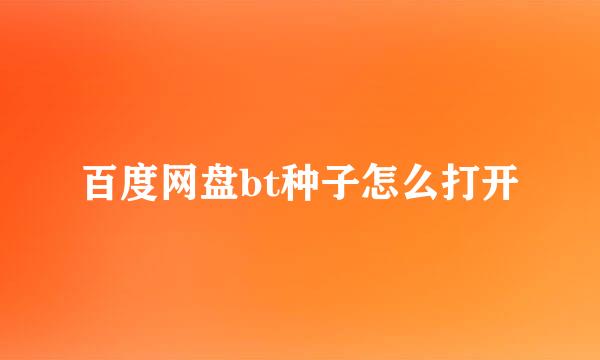 百度网盘bt种子怎么打开