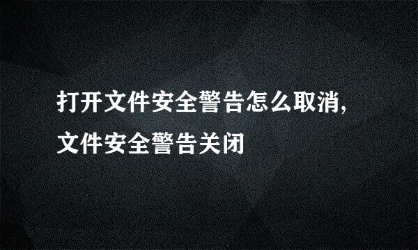 打开文件安全警告怎么取消,文件安全警告关闭