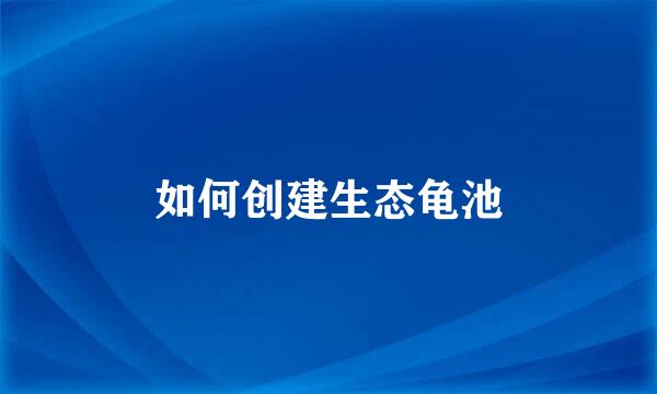 如何创建生态龟池