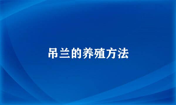 吊兰的养殖方法