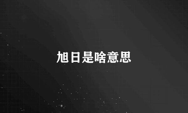 旭日是啥意思