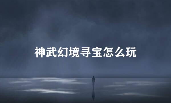 神武幻境寻宝怎么玩