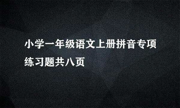 小学一年级语文上册拼音专项练习题共八页