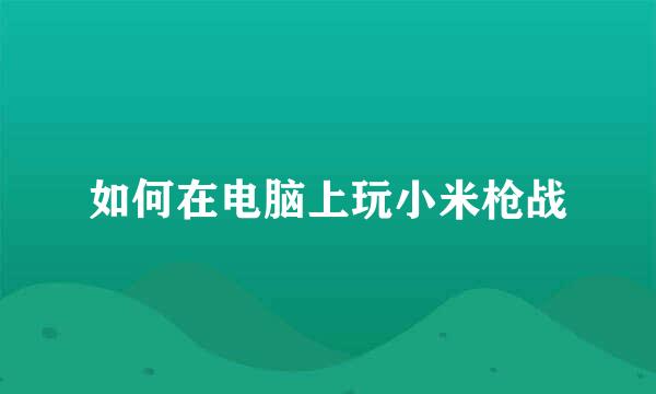 如何在电脑上玩小米枪战
