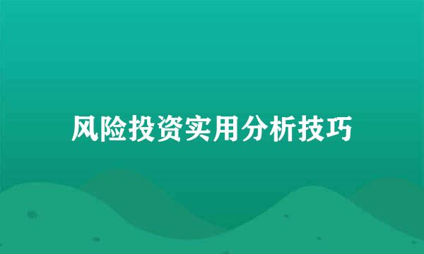 风险投资实用分析技巧