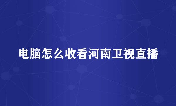电脑怎么收看河南卫视直播