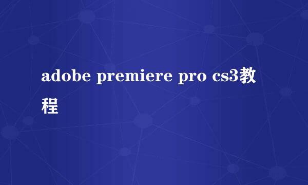 adobe premiere pro cs3教程