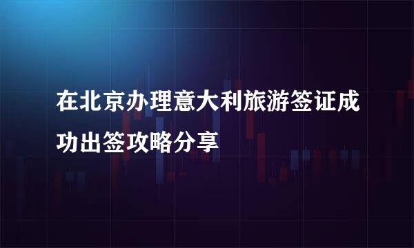 在北京办理意大利旅游签证成功出签攻略分享