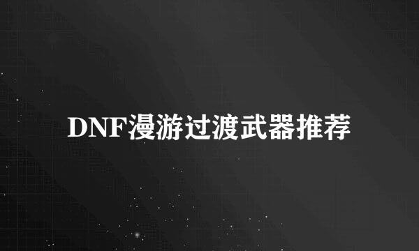 DNF漫游过渡武器推荐