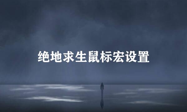 绝地求生鼠标宏设置