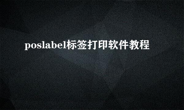 poslabel标签打印软件教程