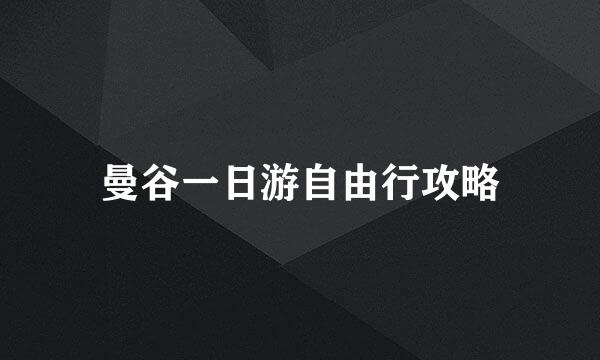 曼谷一日游自由行攻略