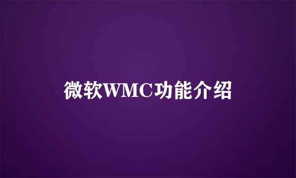微软WMC功能介绍