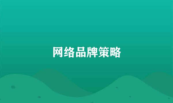 网络品牌策略