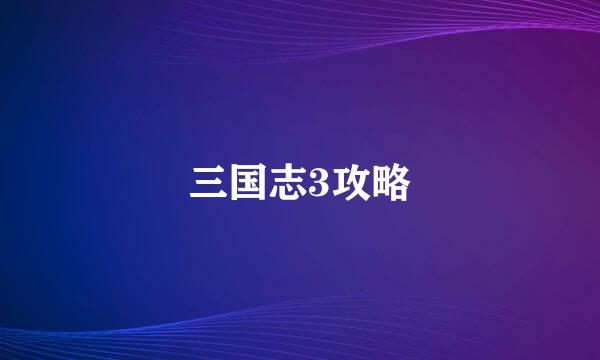 三国志3攻略