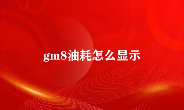 gm8油耗怎么显示