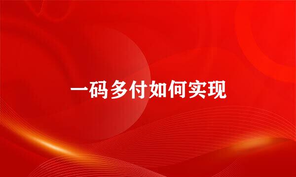 一码多付如何实现