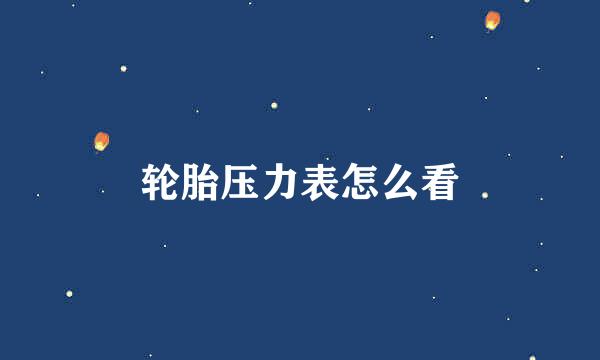 轮胎压力表怎么看