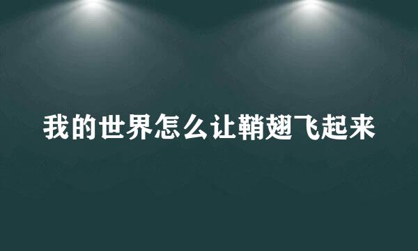 我的世界怎么让鞘翅飞起来