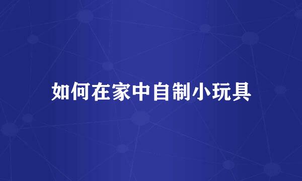 如何在家中自制小玩具