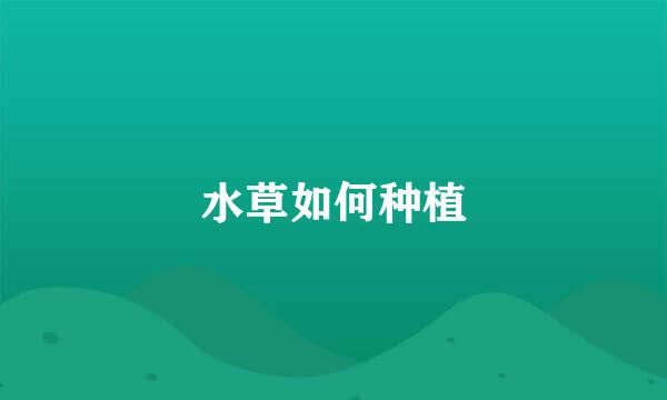 水草如何种植