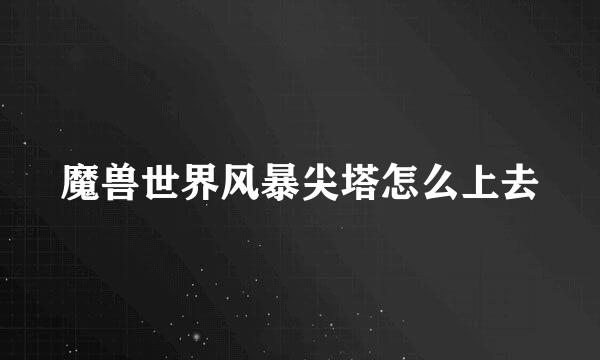 魔兽世界风暴尖塔怎么上去