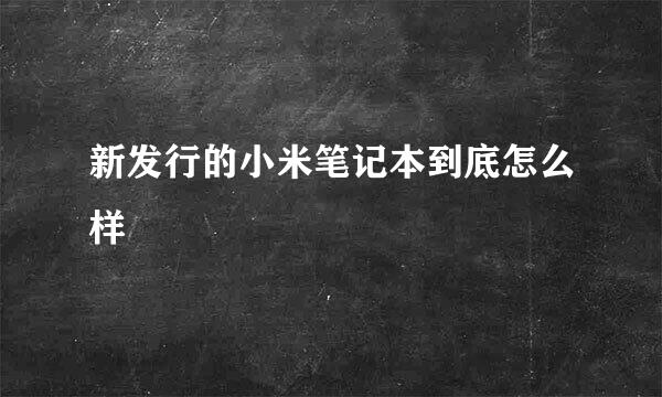 新发行的小米笔记本到底怎么样