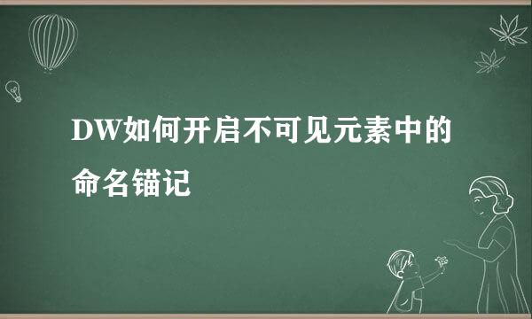 DW如何开启不可见元素中的命名锚记