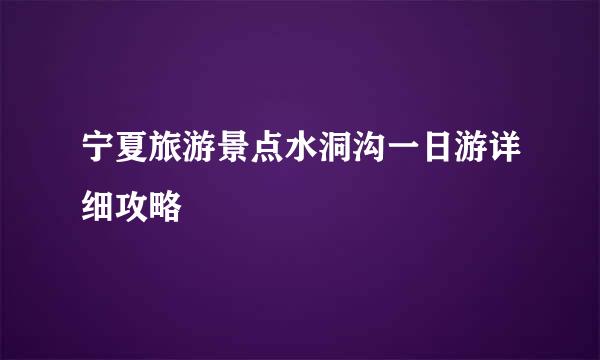 宁夏旅游景点水洞沟一日游详细攻略